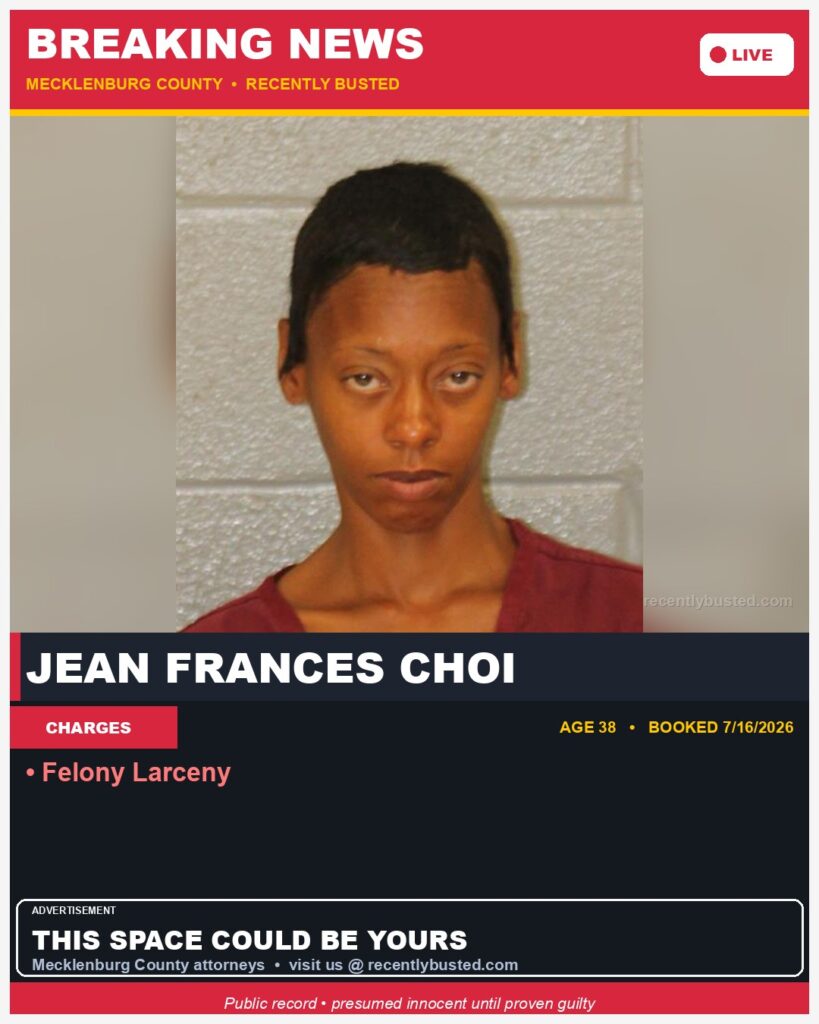 Booking photo of JEAN FRANCES CHOI
