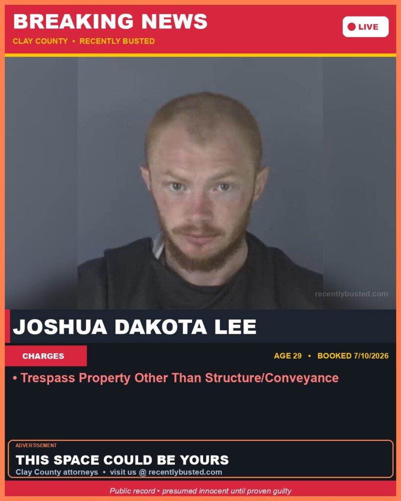 Booking photo of JOSHUA DAKOTA LEE
