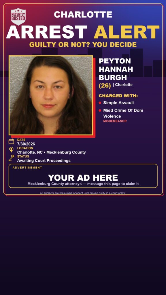 Arrest report - PEYTON HANNAH BURGH