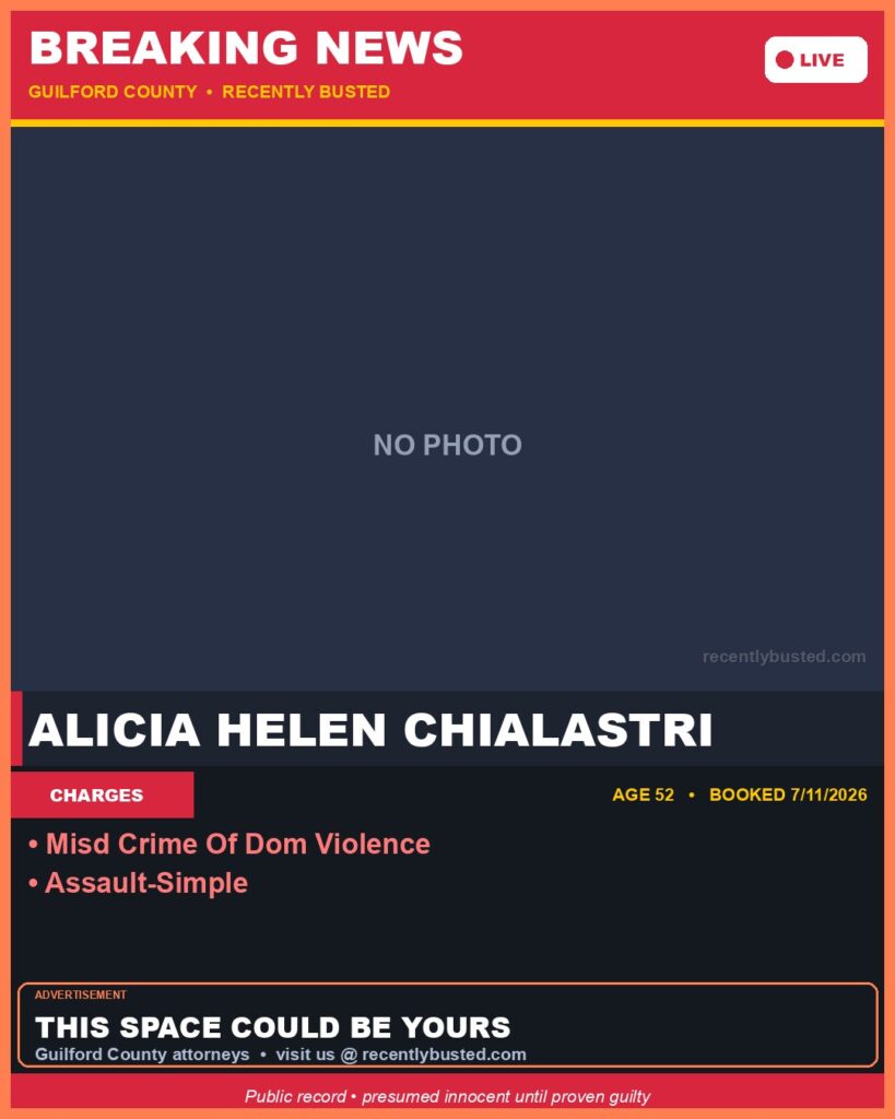 Booking photo of ALICIA HELEN CHIALASTRI