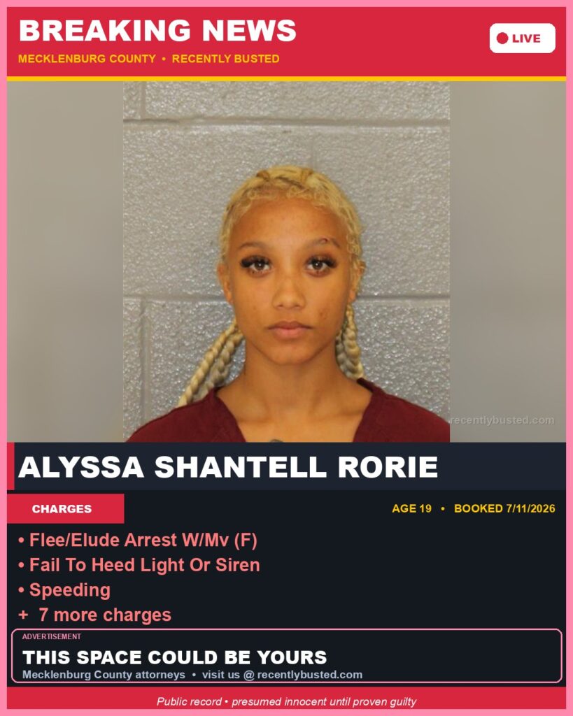 Booking photo of ALYSSA SHANTELL RORIE