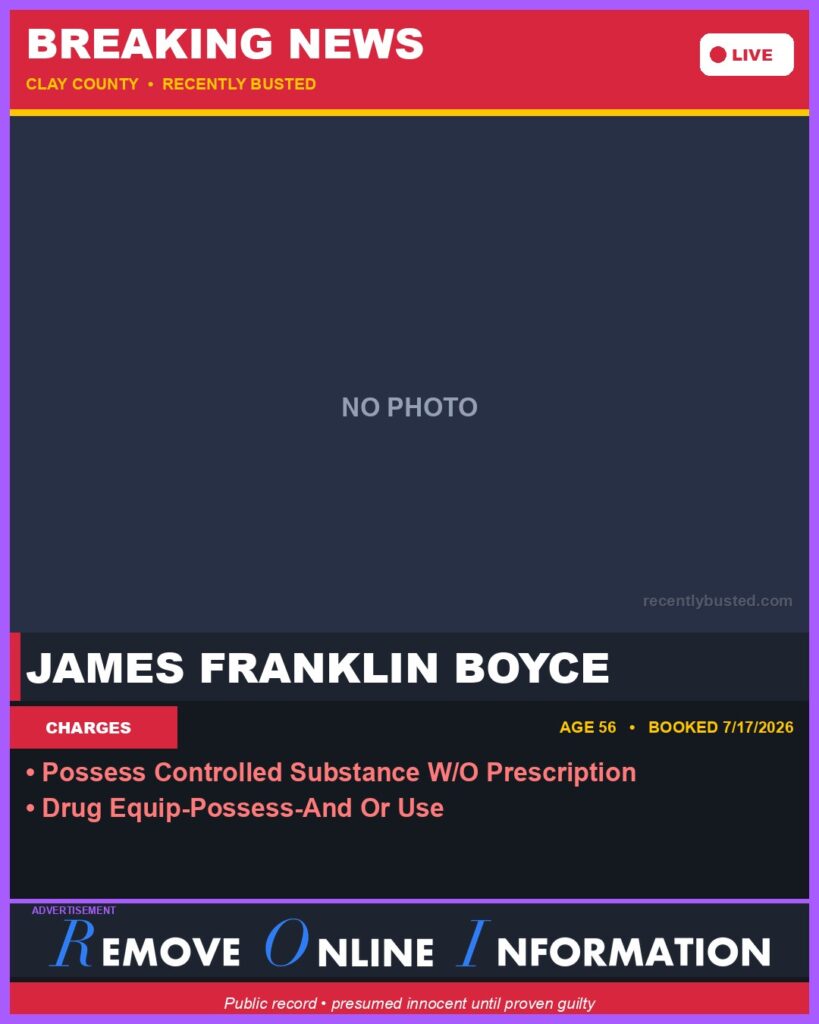 Booking photo of JAMES FRANKLIN BOYCE