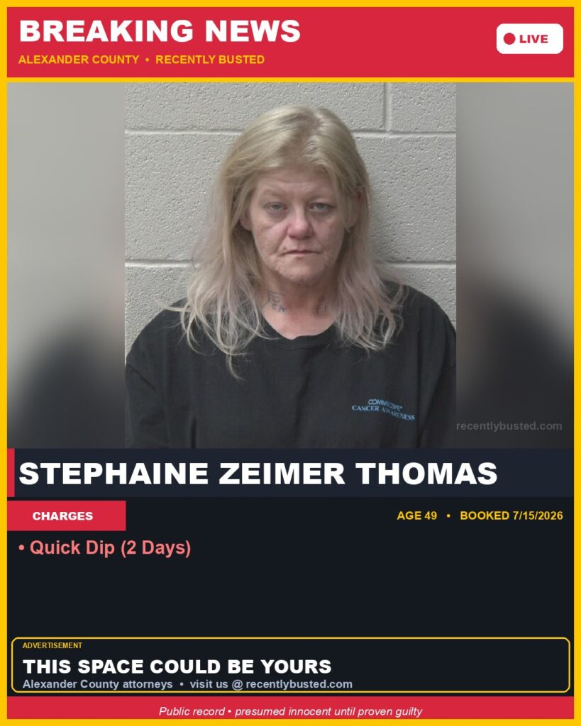 Booking photo of STEPHAINE ZEIMER THOMAS