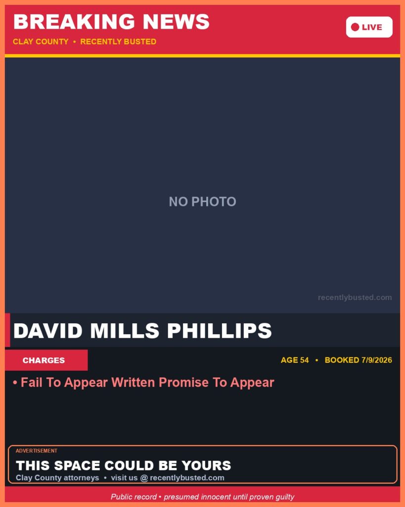 Booking photo of DAVID MILLS PHILLIPS