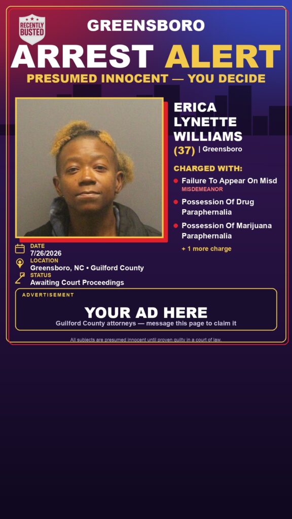 Booking photo of ERICA LYNETTE WILLIAMS