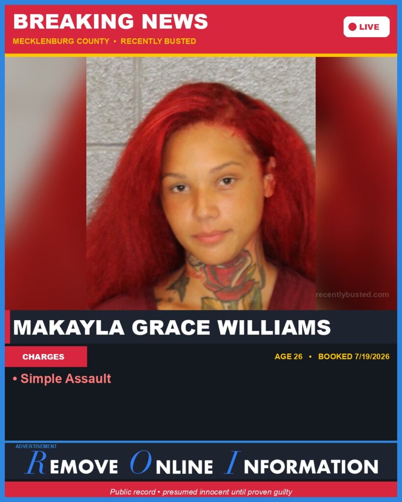 Booking photo of MAKAYLA GRACE WILLIAMS