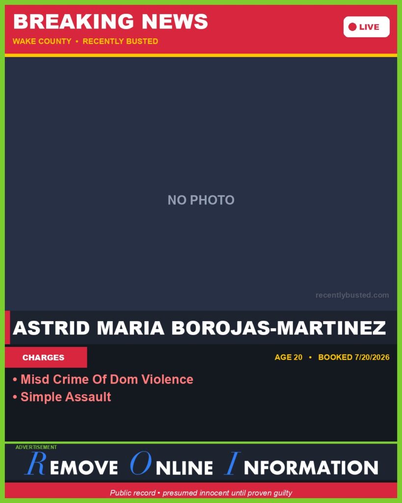 Booking photo of ASTRID MARIA BOROJAS-MARTINEZ