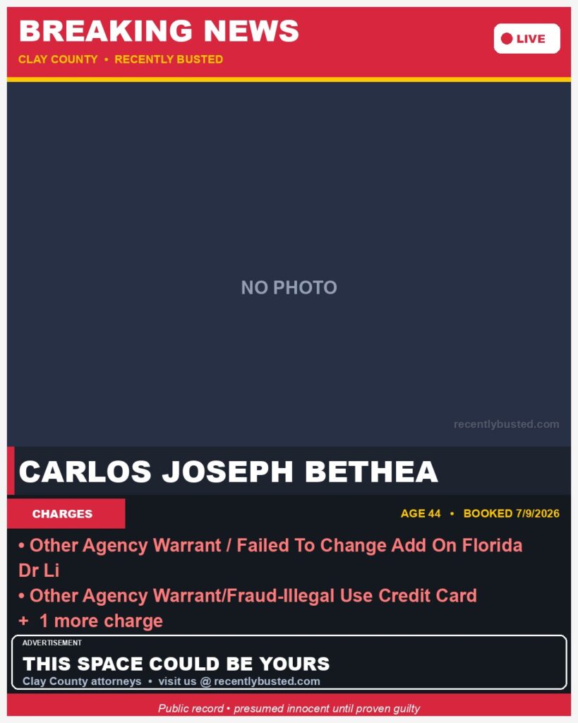 Booking photo of CARLOS JOSEPH BETHEA