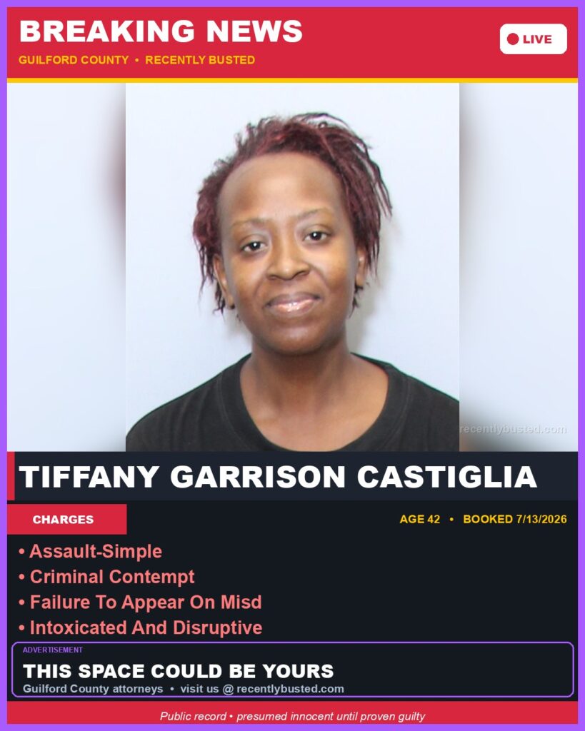 Booking photo of TIFFANY GARRISON CASTIGLIA