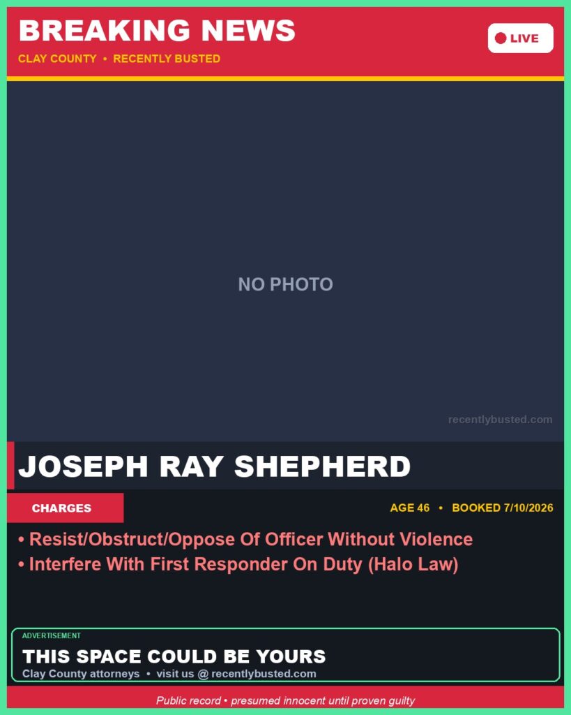 Booking photo of JOSEPH RAY SHEPHERD