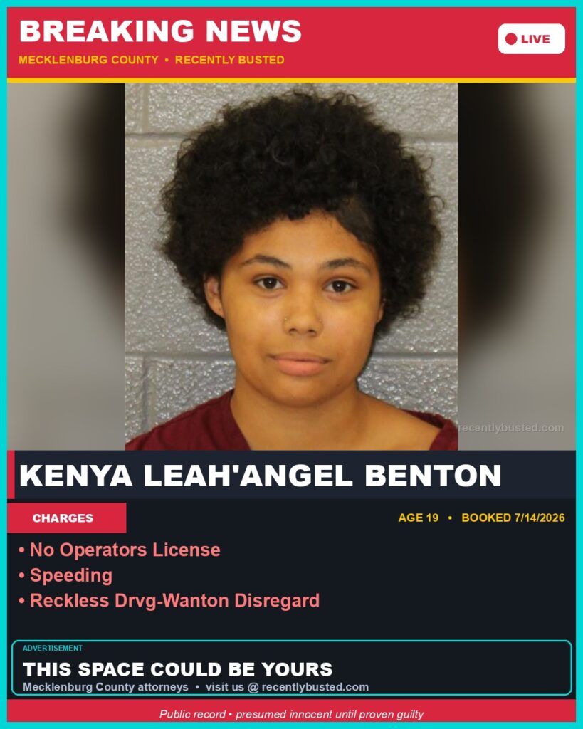 Booking photo of KENYA LEAH'ANGEL BENTON