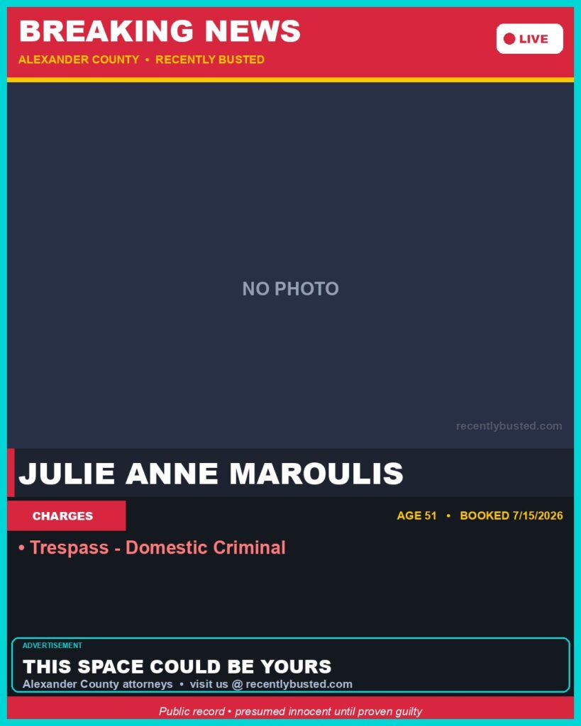 Booking photo of JULIE ANNE MAROULIS