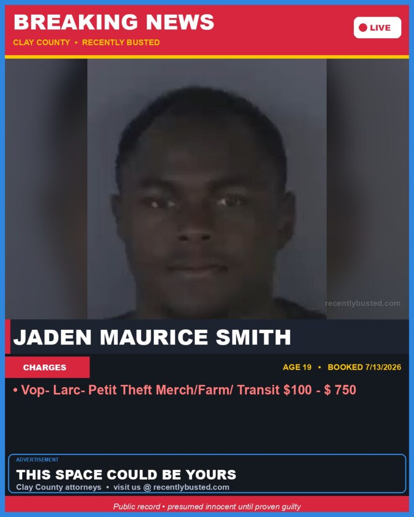 Booking photo of JADEN MAURICE SMITH