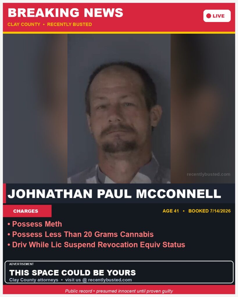 Booking photo of JOHNATHAN PAUL MCCONNELL