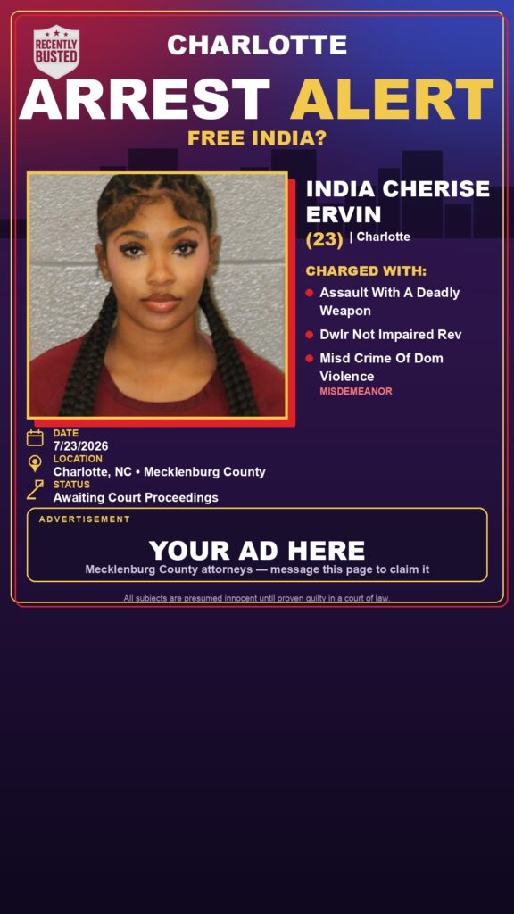 Booking photo of INDIA CHERISE ERVIN