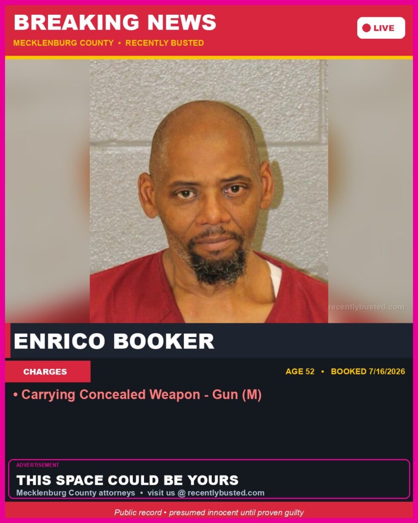 Booking photo of ENRICO BOOKER