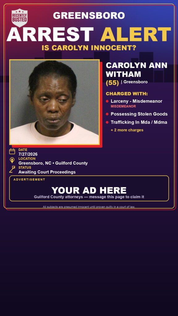 Booking photo of CAROLYN ANN WITHAM