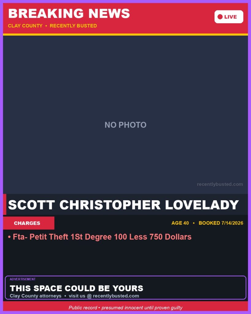 Booking photo of SCOTT CHRISTOPHER LOVELADY