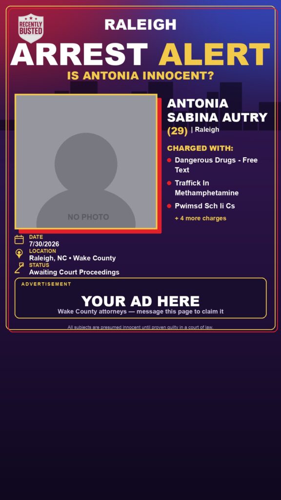 Arrest report - ANTONIA SABINA AUTRY