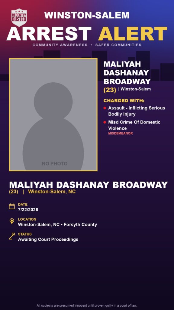 Booking photo of MALIYAH DASHANAY BROADWAY