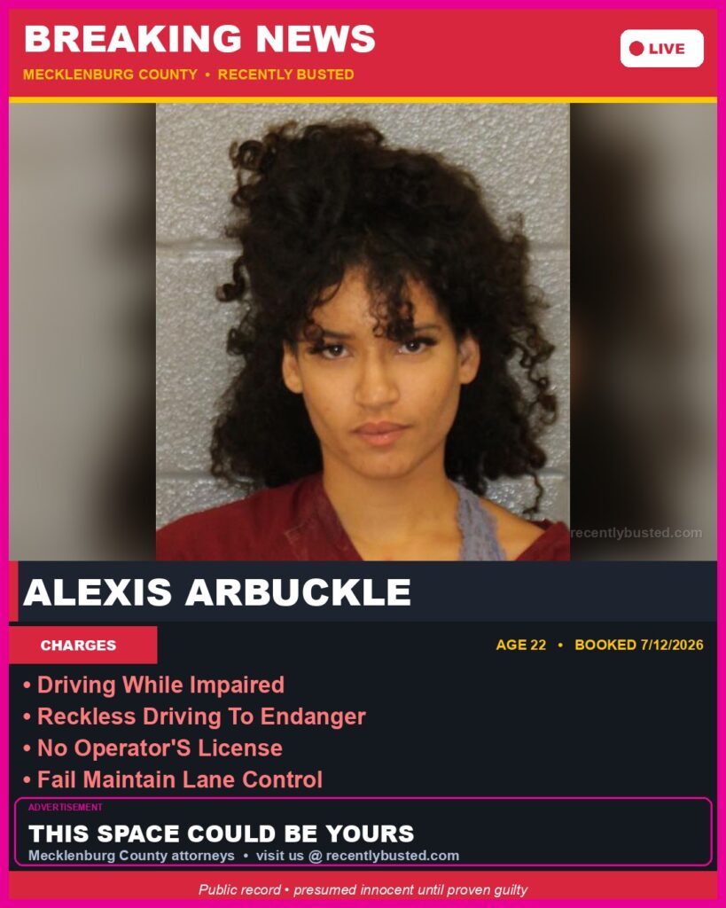 Booking photo of ALEXIS ARBUCKLE
