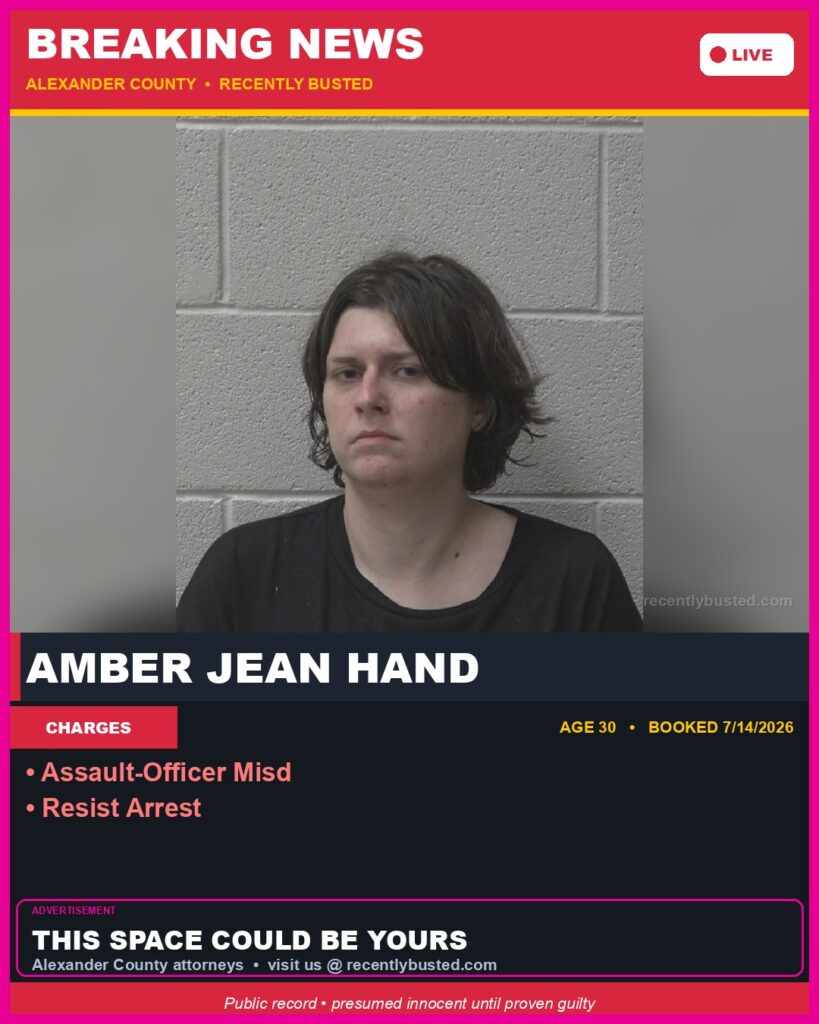 Booking photo of AMBER JEAN HAND