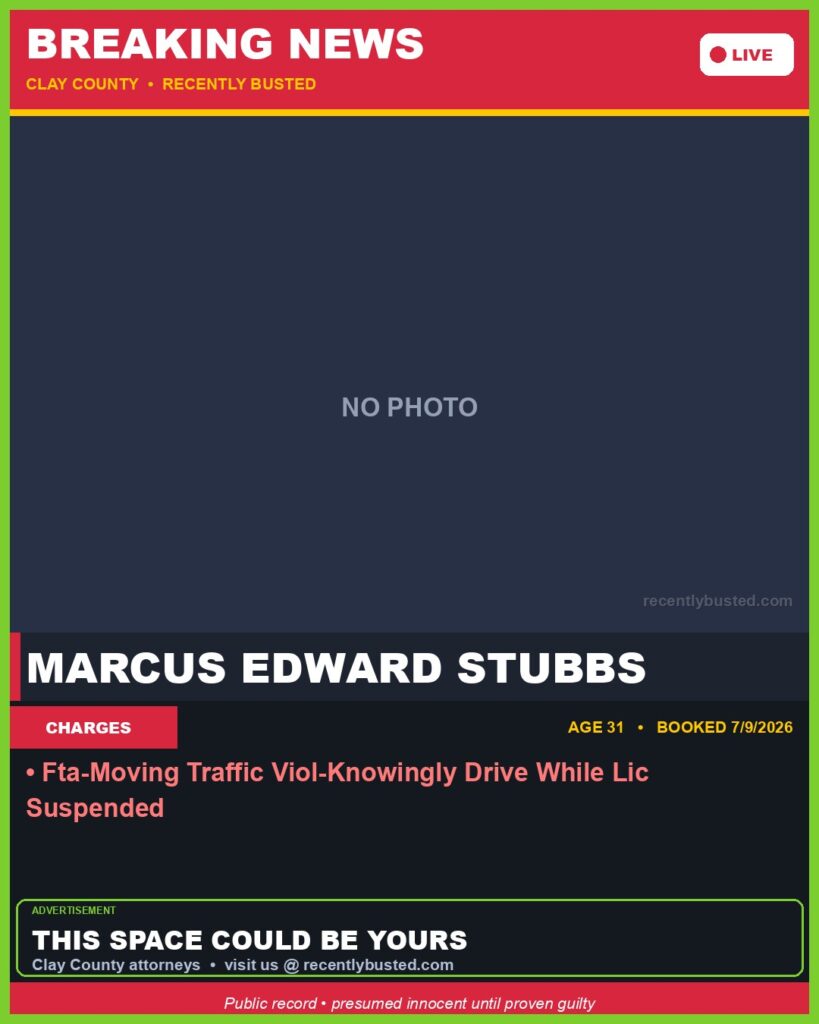 Booking photo of MARCUS EDWARD STUBBS