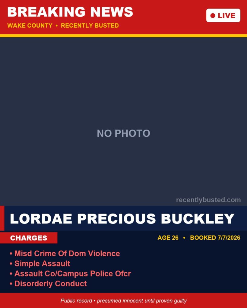 Booking photo of LORDAE PRECIOUS BUCKLEY