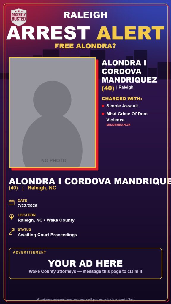 Booking photo of ALONDRA I CORDOVA MANDRIQUEZ