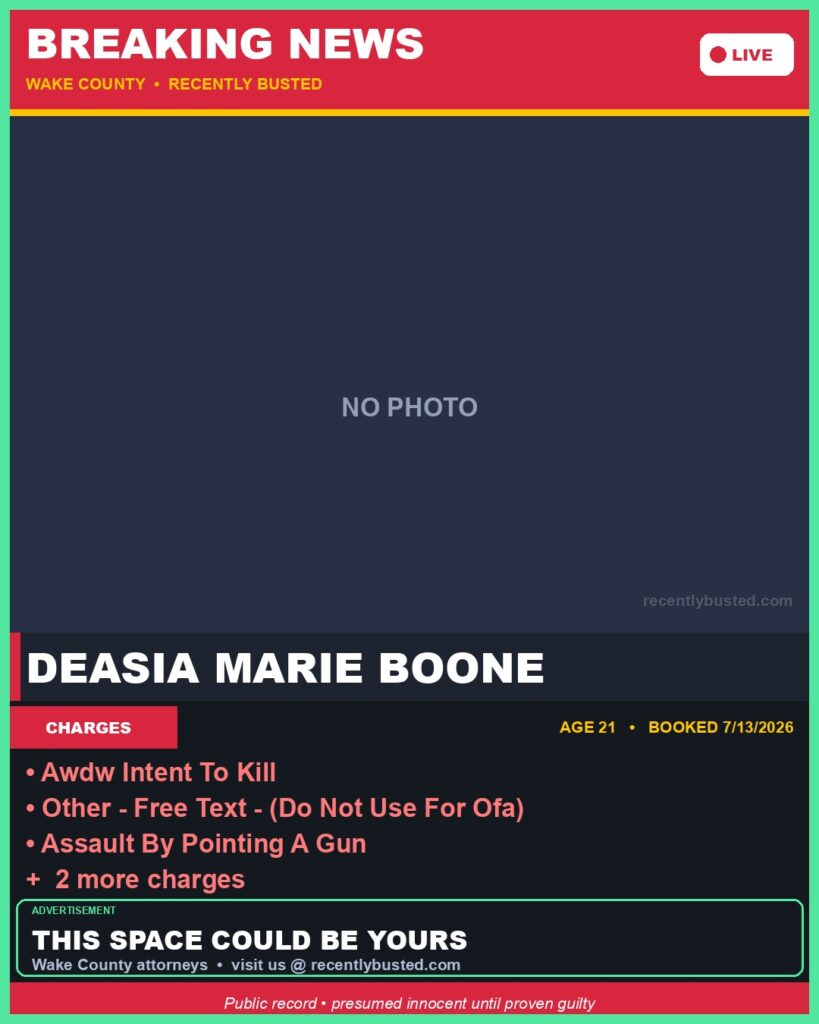Booking photo of DEASIA MARIE BOONE