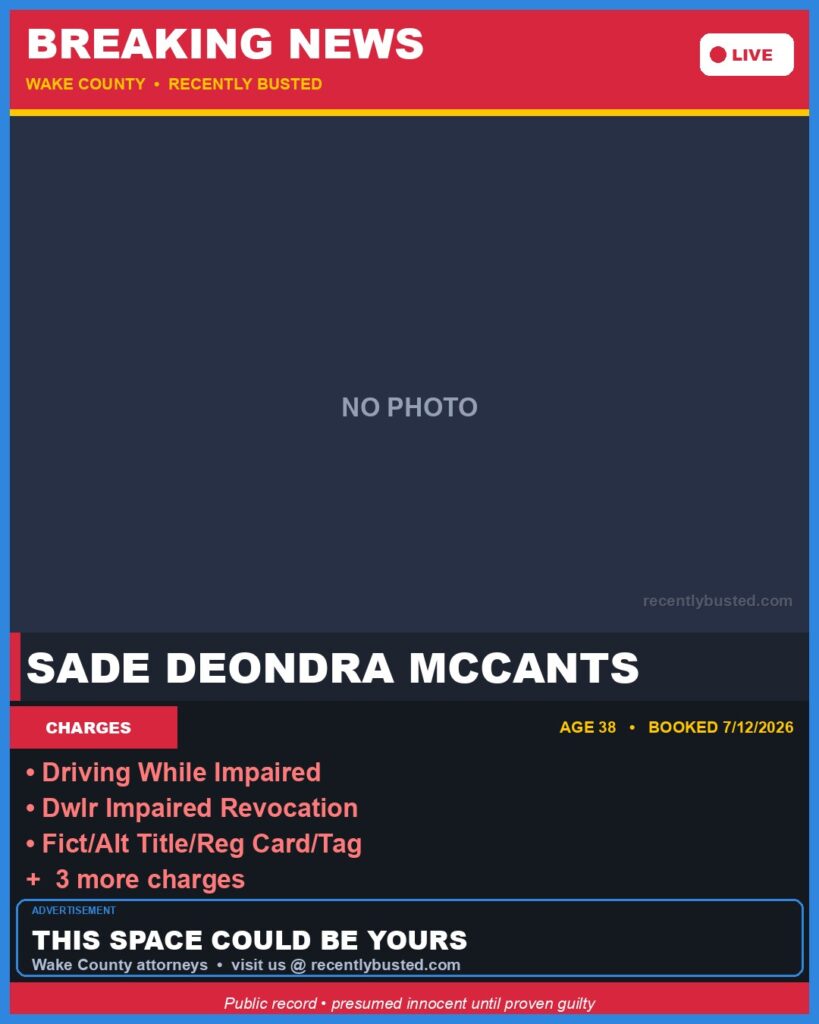 Booking photo of SADE DEONDRA MCCANTS