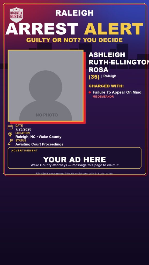 Booking photo of ASHLEIGH RUTH-ELLINGTON ROSA