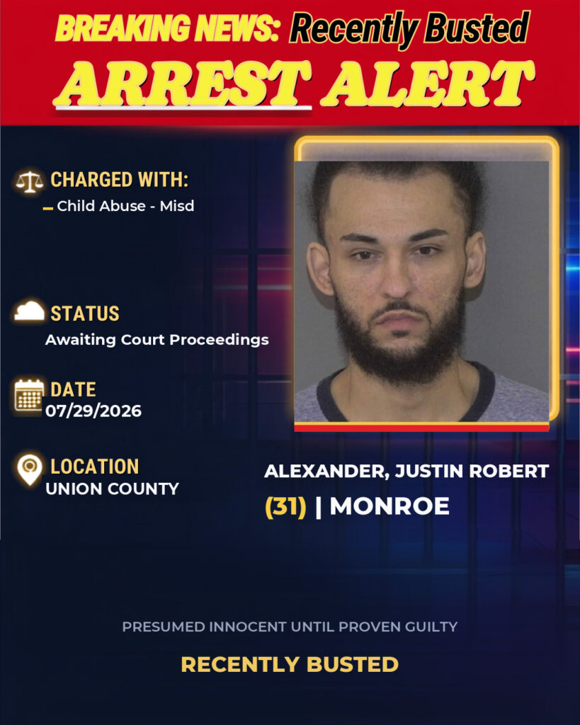Arrest report - ALEXANDER, JUSTIN ROBERT