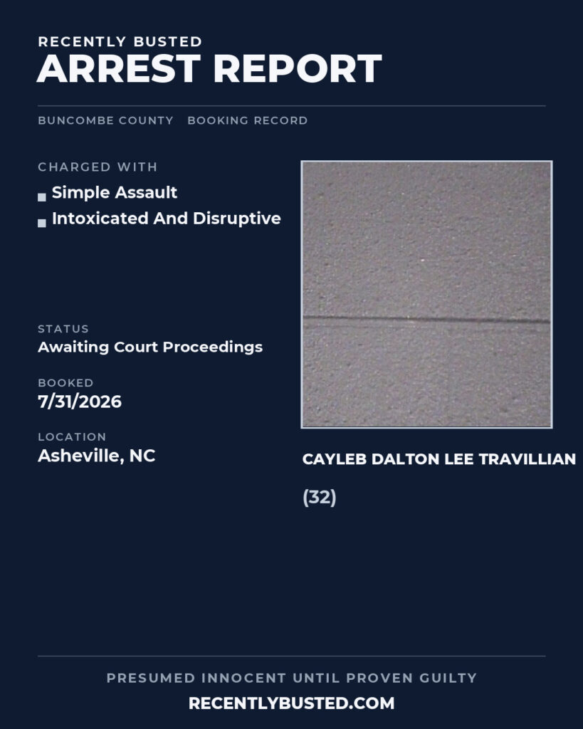 Arrest report - CAYLEB DALTON LEE TRAVILLIAN