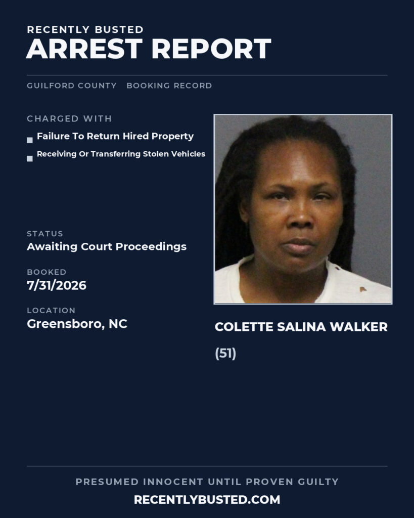 Arrest report - COLETTE SALINA WALKER
