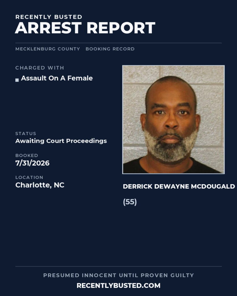 Arrest report - DERRICK DEWAYNE MCDOUGALD