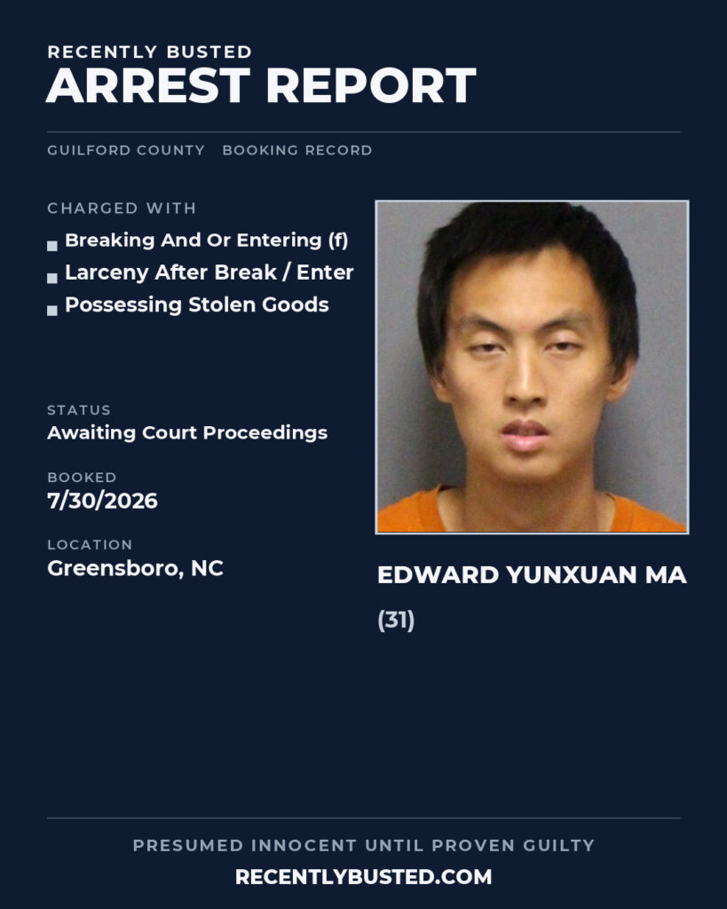 Arrest report - EDWARD YUNXUAN MA