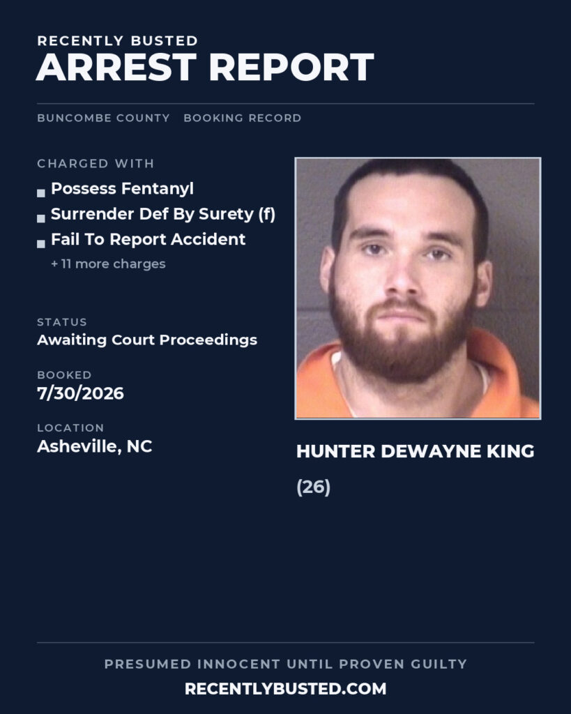 Arrest report - HUNTER DEWAYNE KING