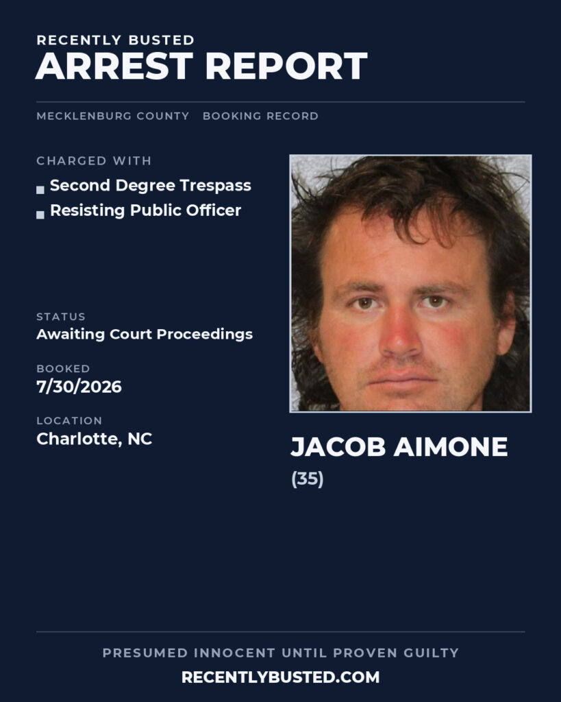 Arrest report - JACOB AIMONE