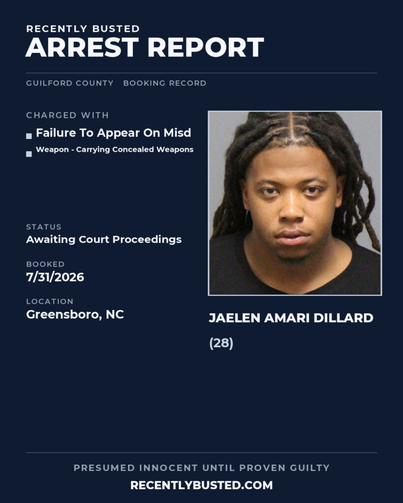 Arrest report - JAELEN AMARI DILLARD