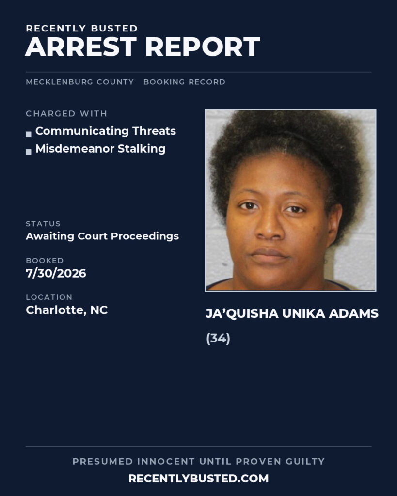 Arrest report - JA’QUISHA UNIKA ADAMS