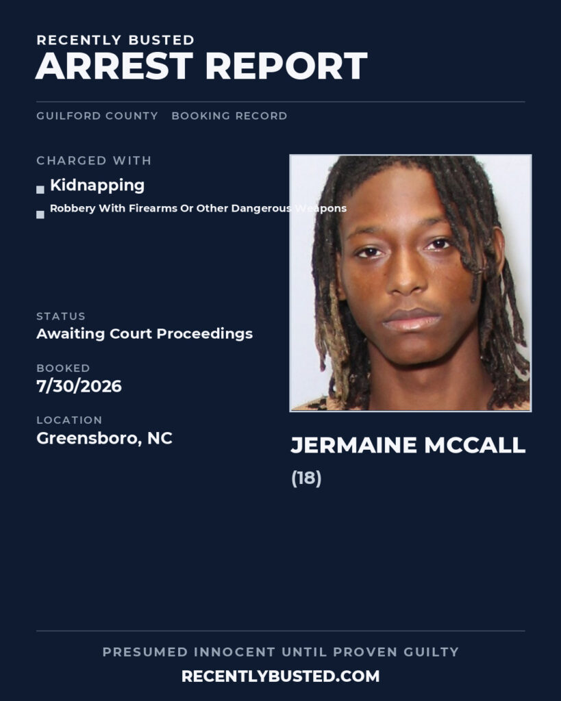 Arrest report - JERMAINE MCCALL
