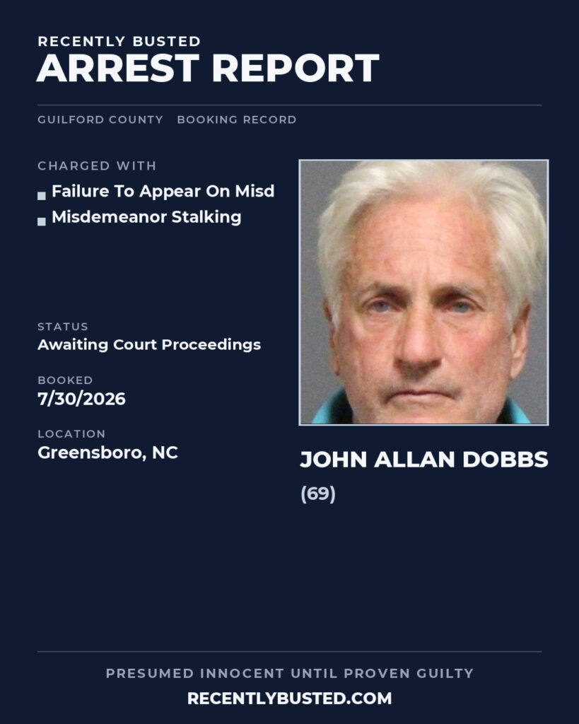 Arrest report - JOHN ALLAN DOBBS
