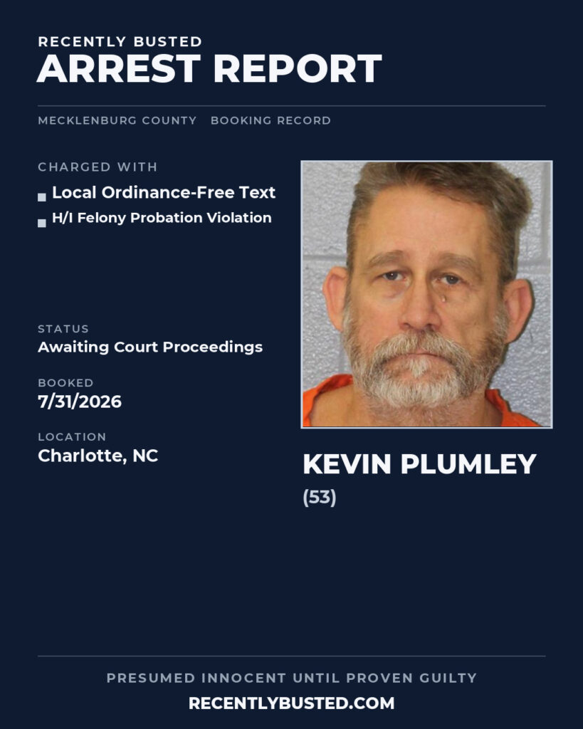 Arrest report - KEVIN PLUMLEY