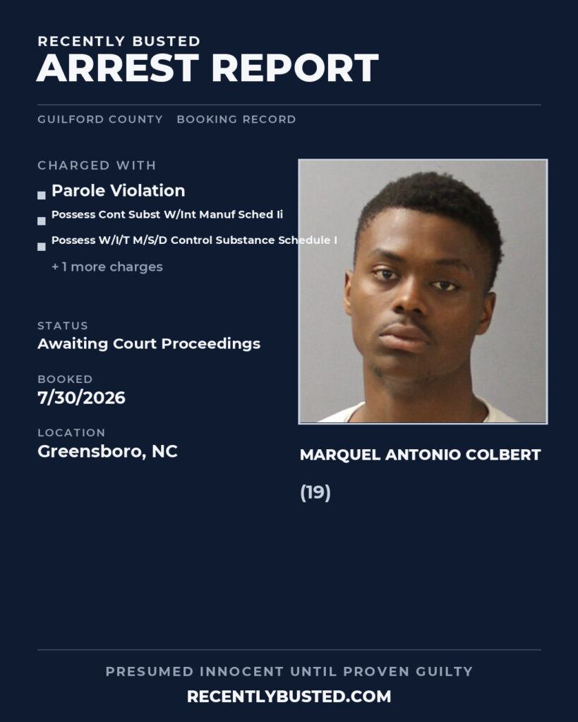 Arrest report - MARQUEL ANTONIO COLBERT