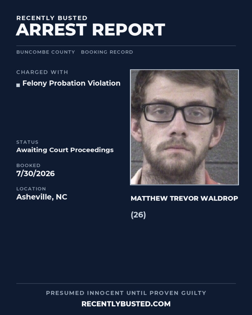 Arrest report - MATTHEW TREVOR WALDROP