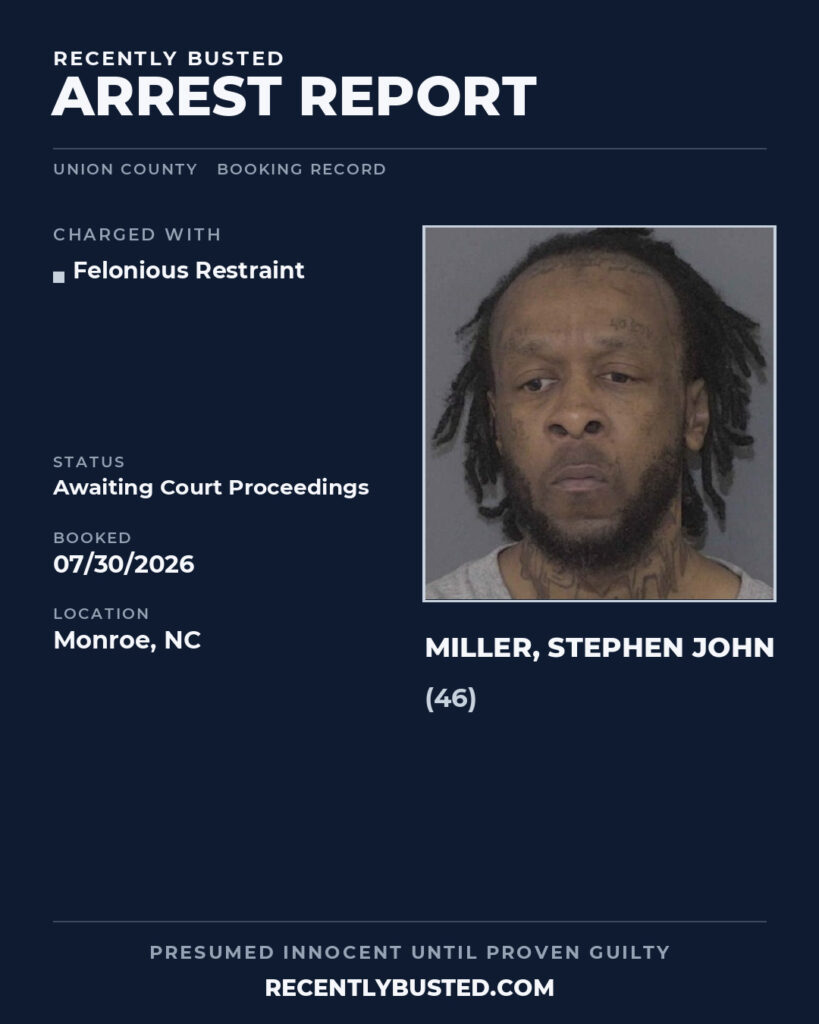 Arrest report - MILLER, STEPHEN JOHN