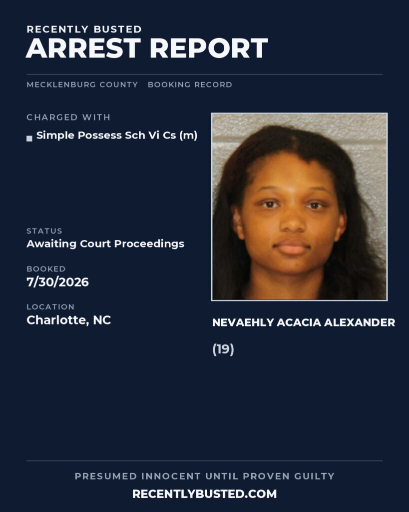 Arrest report - NEVAEHLY ACACIA ALEXANDER