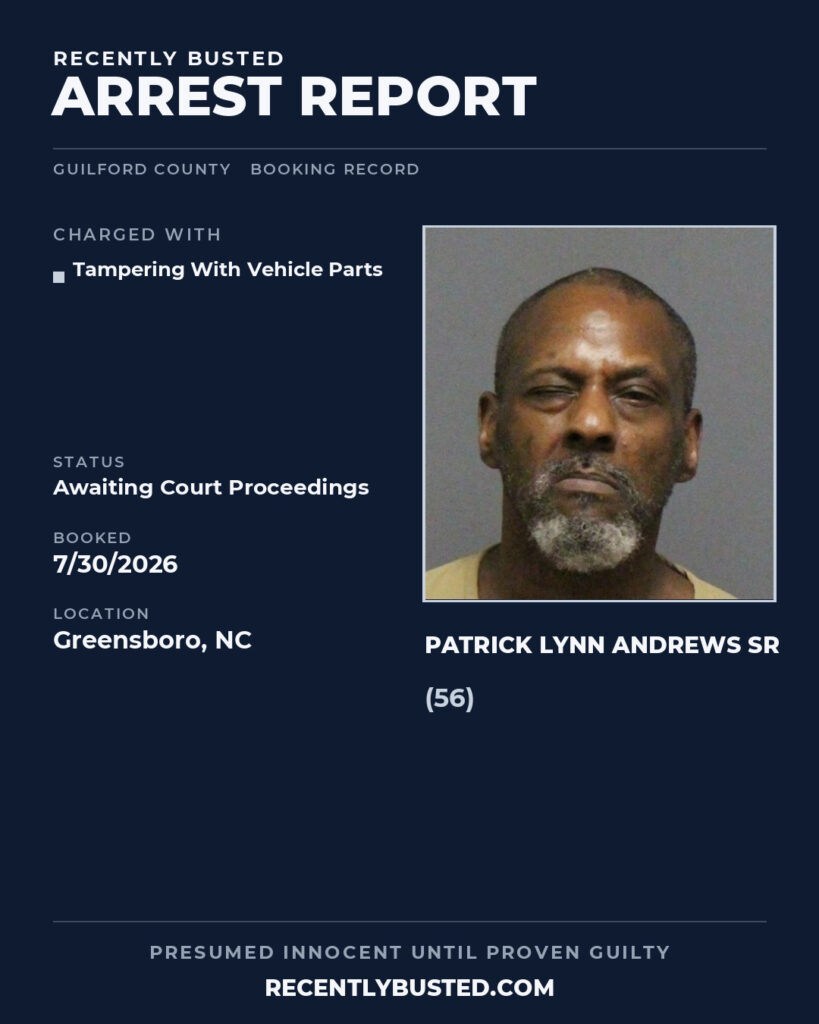 Arrest report - PATRICK LYNN ANDREWS SR