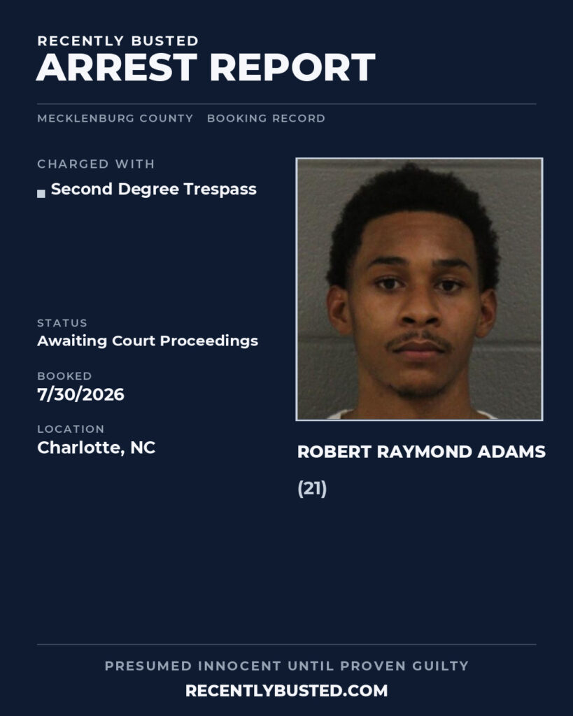 Arrest report - ROBERT RAYMOND ADAMS